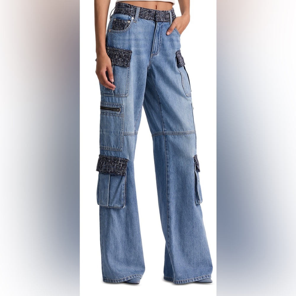Alice + Olivia Cay Baggy Denim Cargo Jeans - Picture 4 of 9